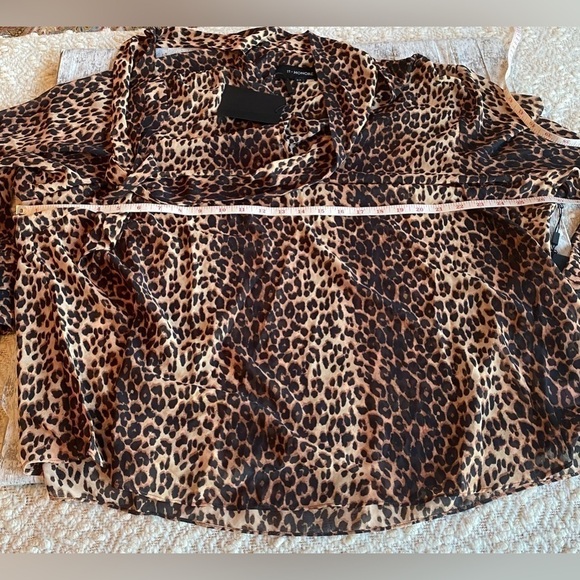 NEW w/TAGS 11 HONORÉ Animal Print Tie Neck Tunic Long Sleeves Plus Size 20 - Picture 7 of 8